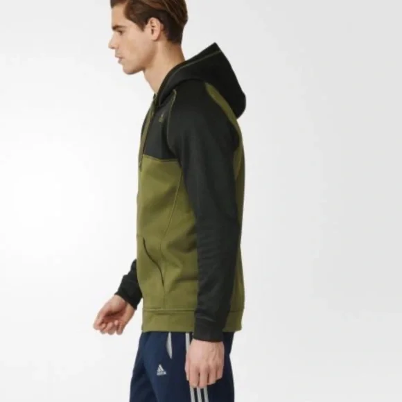 Adidas “Olive/Black” Jacket Terrex Tech Fleece Light Hooded Jacket - Picture 2 of 9